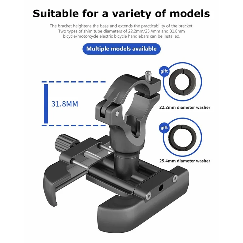 GUB P40 360 Degree Rotation Bicycle Handlebar Mount Aluminum Alloy Phone Holder Bracket - Silver