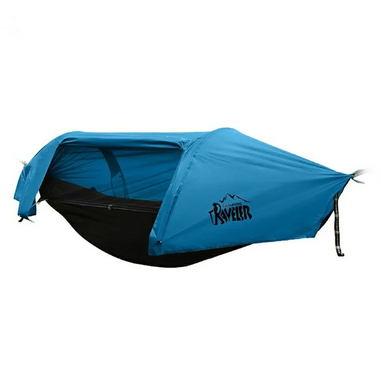 TRAVELER Camping Hammock 270 x140cm Double Hammock Tent with Net for Outdoor Hiking Travel - Blue