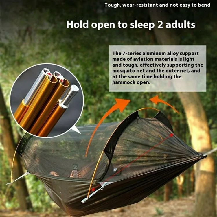 TRAVELER Camping Hammock 270 x140cm Double Hammock Tent with Net for Outdoor Hiking Travel - Blue