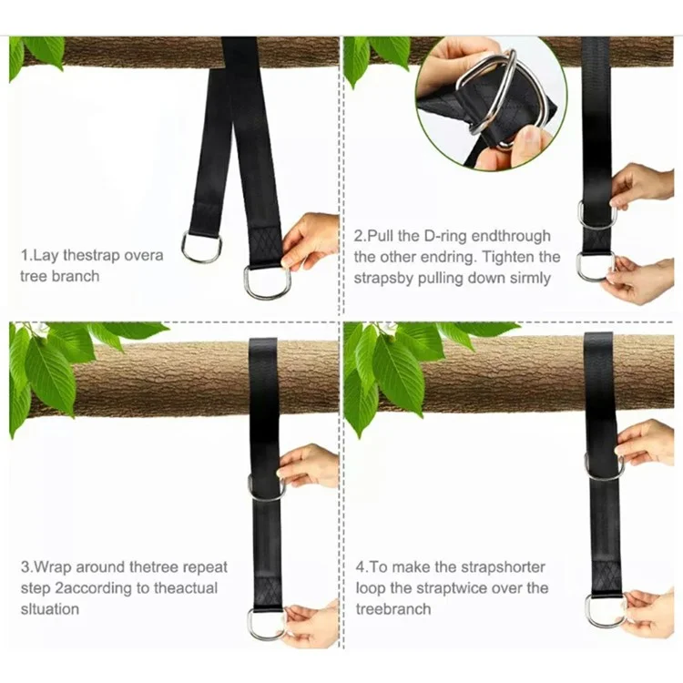 TRAVELER 2 Stück 150 cm Outdoor-Hängematten-Gurte, Hängeseil, Schaukelgurt, Innen-Yoga-Aufhängebänder, Polyesterkordeln - Orange