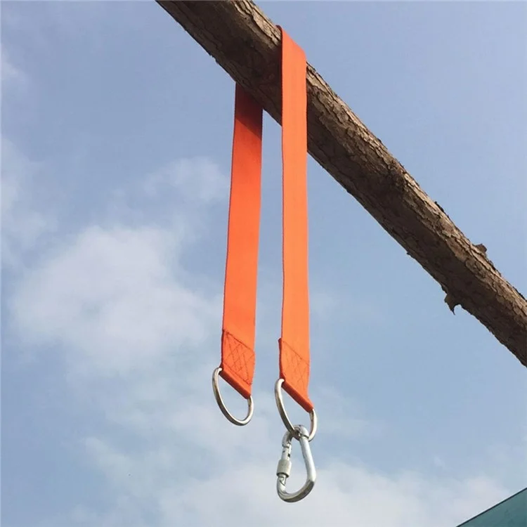 TRAVELER 2 Stück 150 cm Outdoor-Hängematten-Gurte, Hängeseil, Schaukelgurt, Innen-Yoga-Aufhängebänder, Polyesterkordeln - Orange