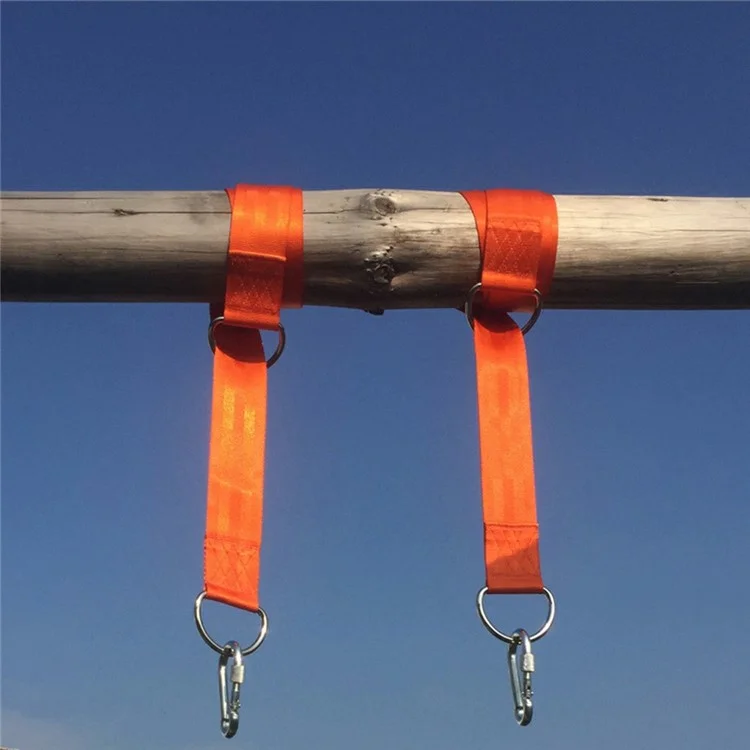 TRAVELER 2 Stück 150 cm Outdoor-Hängematten-Gurte, Hängeseil, Schaukelgurt, Innen-Yoga-Aufhängebänder, Polyesterkordeln - Orange
