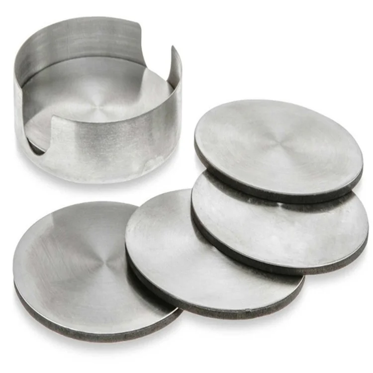 Conjunto de 6 unidades MD-GRD001 Descanso de mesa redondo em aço inoxidável com isolamento térmico, resistente ao calor para canecas de cerveja e chá