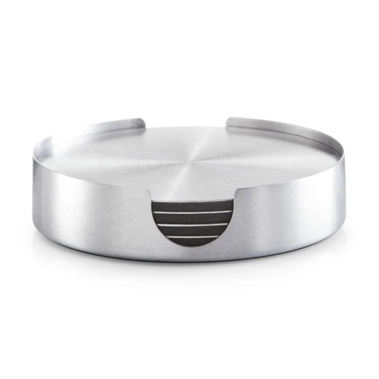 Conjunto de 6 unidades MD-GRD001 Descanso de mesa redondo em aço inoxidável com isolamento térmico, resistente ao calor para canecas de cerveja e chá