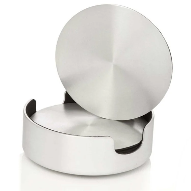 Conjunto de 6 unidades MD-GRD001 Descanso de mesa redondo em aço inoxidável com isolamento térmico, resistente ao calor para canecas de cerveja e chá