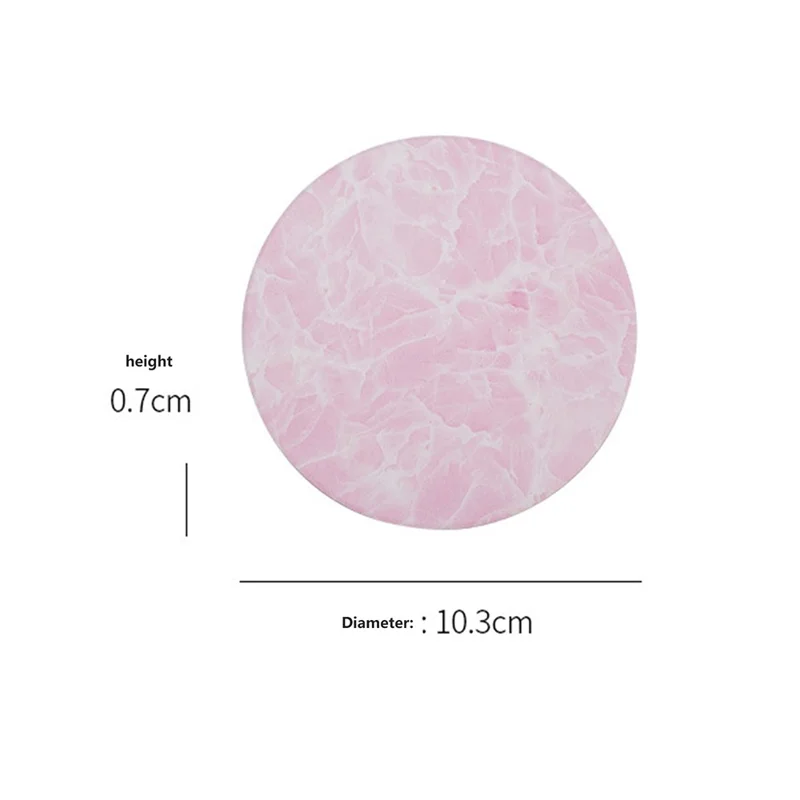 Marble Grain Cup Coaster Nordic Insulated Absorbent Round Ceramic Coffee Mug Placemat - White