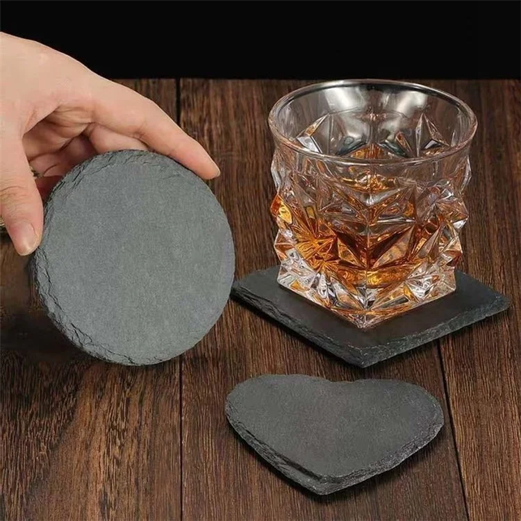 B-1117 Rock Stone Table Cup Mat Coffee Milk Cup Pad Bowl Heat Insulation Pad Coasters Non-slip Placemat - Burr Round