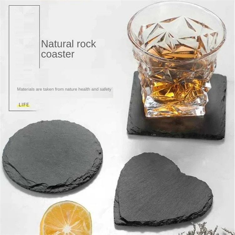 B-1117 Rock Stone Table Cup Mat Coffee Milk Cup Pad Bowl Heat Insulation Pad Coasters Non-slip Placemat - Burr Round