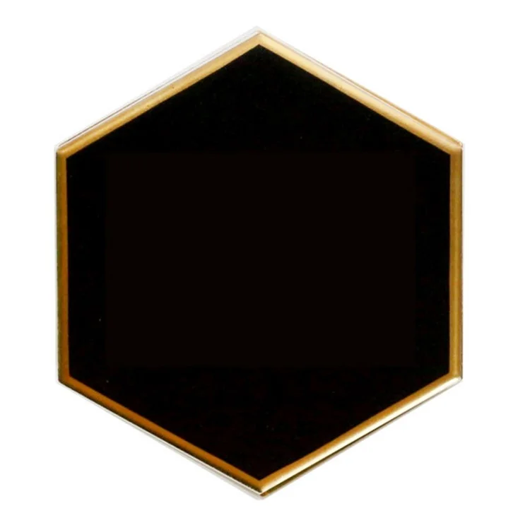 Estilo Nórdico Hexágono Banhado A Ouro De Cerâmica Placemat Térmico Copo Coaster Mesa De Mesa Tapetes - Preto