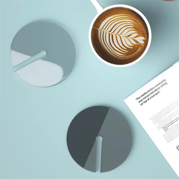 10cm Round Thicken Acrylic Coaster Pad Kitchen Dining Table Anti-scalding Water Tea Coffee Cup Mat - Colorful