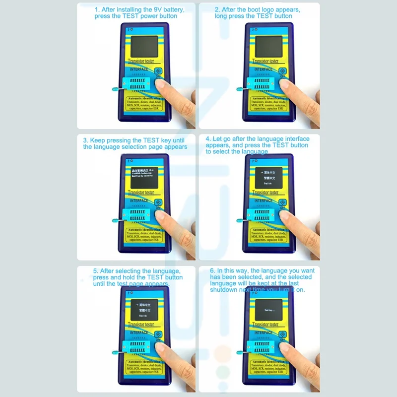 Color Screen Version Graphic Display M328 Transistor Tester Resistance Inductance Meter Capacitance ESR Meter (without Battery) - Multi-color