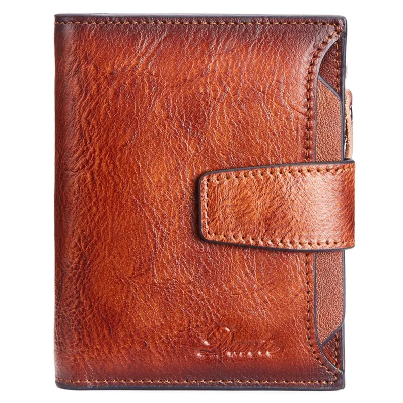 DANTE D05508 Full Grain Cowhide Leather Multiple Card Slots Wallet RFID Blocking Cash Pouch - Brown