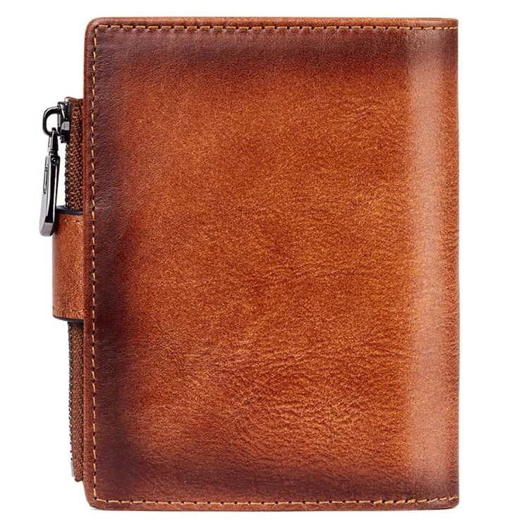 Dante D05509 Strato Superiore Magni Cowfide Wormet Short RFID Blocking Coper Pocket Cards Bagna Cash Tort - Marrone