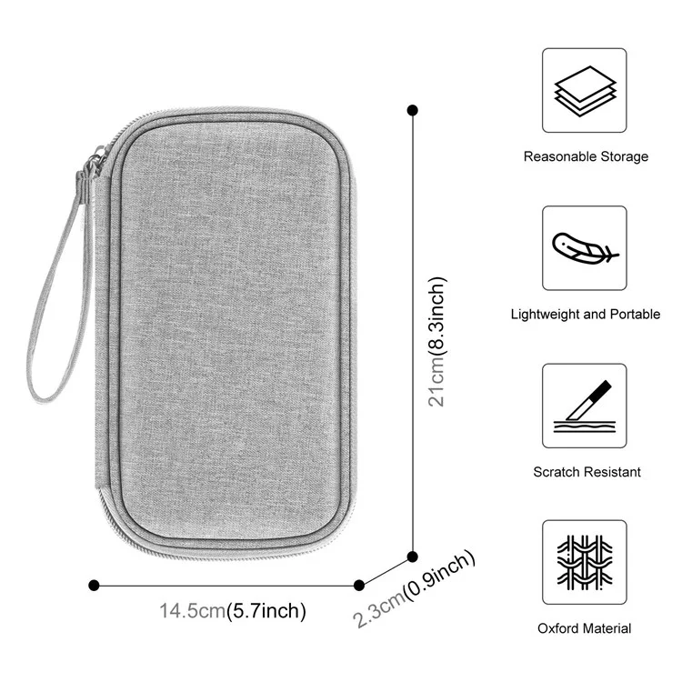 HAWEEL HWL2125 Elektronikzubehör Organizer Tragetasche Tragbarer Reisetasche Für Kabelladegeräte Watchband - Grau