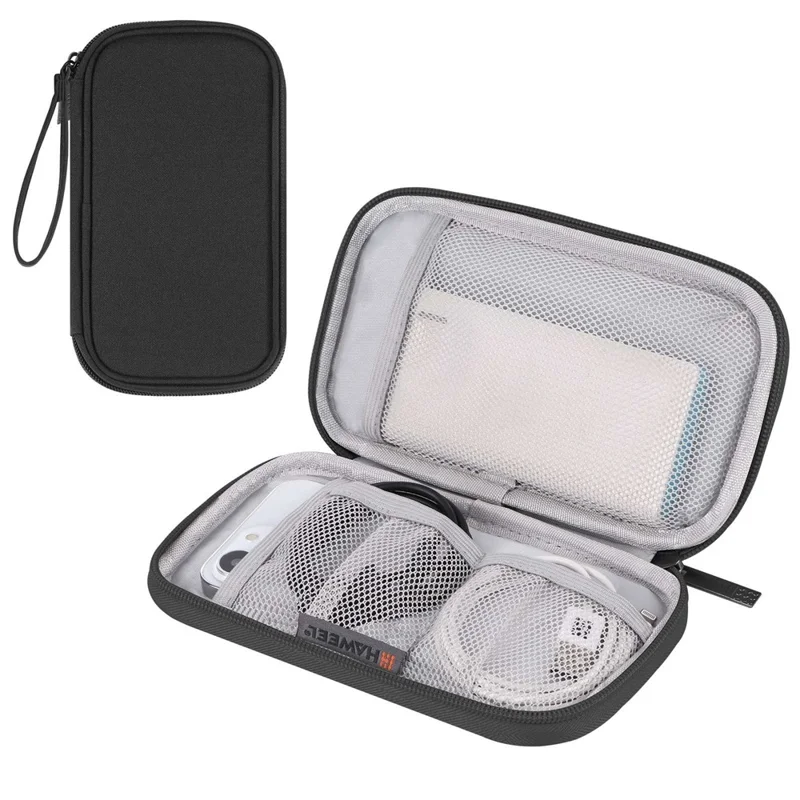 HAWEEL HWL2125 Electronics Accessories Organizer Carrying Case Portable Travel Bag for Cable Charger Watchband - Black