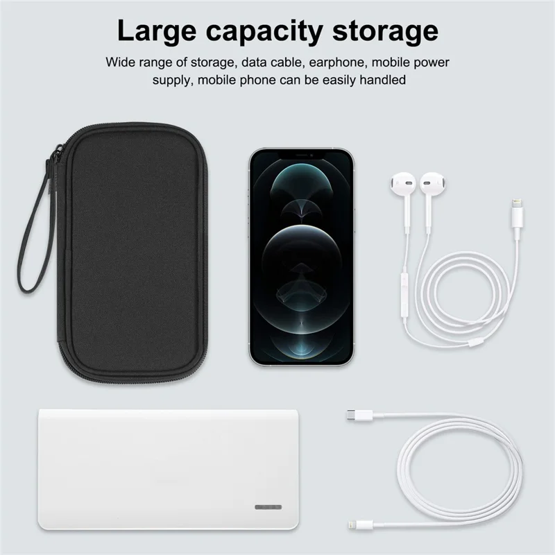 HAWEEL HWL2125 Electronics Accessories Organizer Carrying Case Portable Travel Bag for Cable Charger Watchband - Black