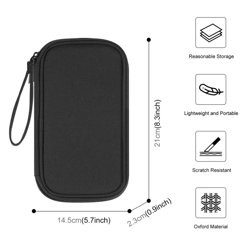 HAWEEL HWL2125 Electronics Accessories Organizer Carrying Case Portable Travel Bag for Cable Charger Watchband - Black