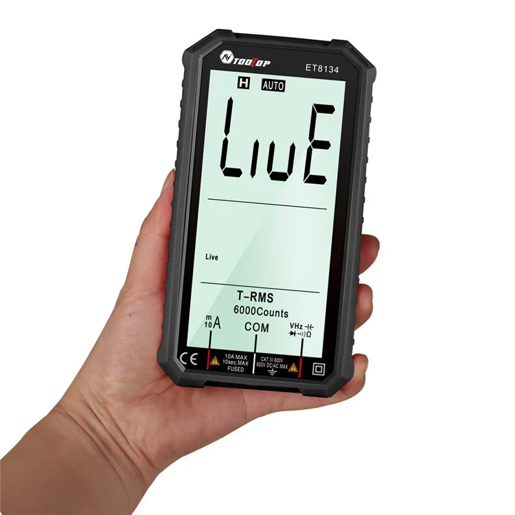 TOOLTOP ET8134 4.7-inch LCD Digital Multimeter AC Direct Current Voltage Current Measure Capacitance Resistance Temperature Measuring Tool