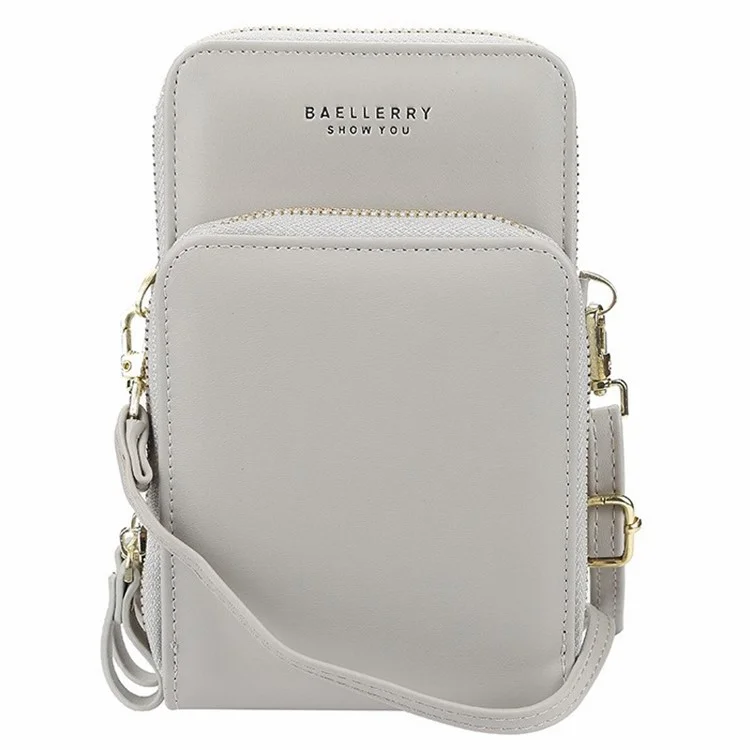 BAELLERRY N0102 Crossbody Bag for Women, Comfortable Shoulder Bag Teen Girl's Long Strap Purse Clutch Wallet Phone Bag - Grey
