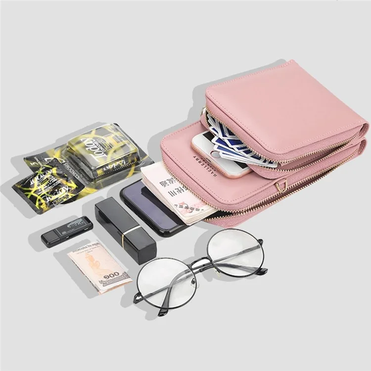 BAELLERRY N0102 Crossbody Bag for Women, Comfortable Shoulder Bag Teen Girl's Long Strap Purse Clutch Wallet Phone Bag - Grey