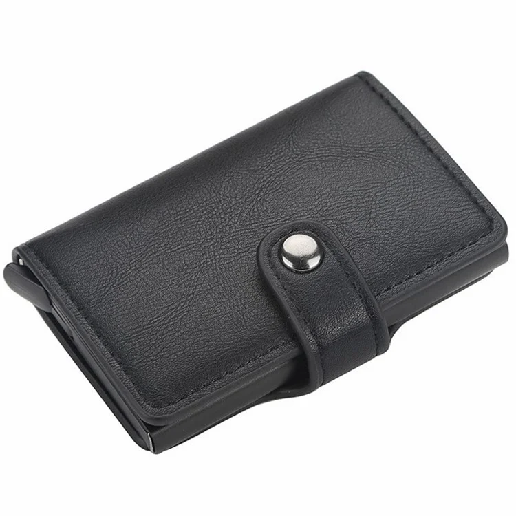 BAELLERRY K9122 Minimalist Pop Up Card Case PU Leather RFID Blocking Credit Card Holder Wallet - Black