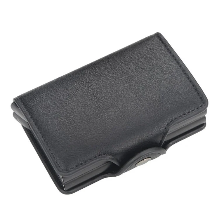 BAELLERRY K9121 PU Leather Credit Card Holder Wallet RFID Blocking Pop Up Card Case - Black