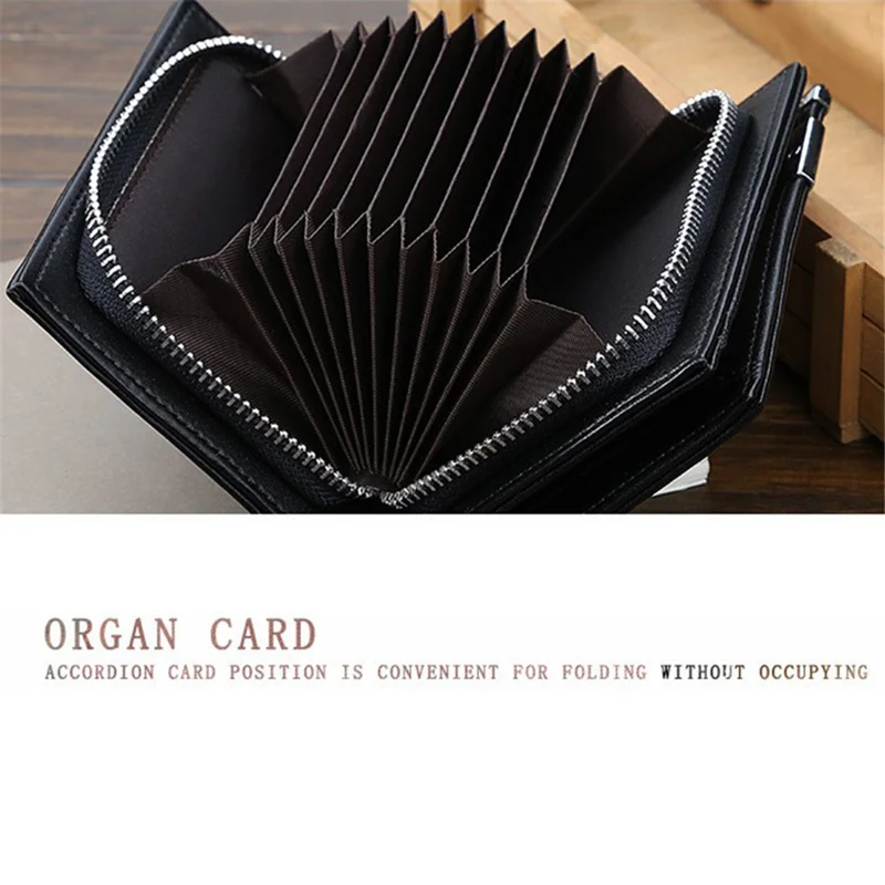 BAELLERRY 1102 Heren Effen Kleur Korte Portemonnee met Ritsvak Design PU Leren Portemonnee voor Munten en Kaarten - Zwart