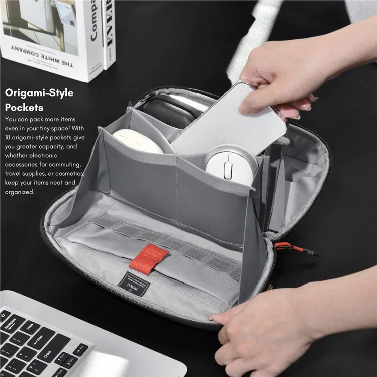WIWU Warriors Tech Pouch X Pro Electronics Organizer Nylon Storage Bag for Data Cable, Charger