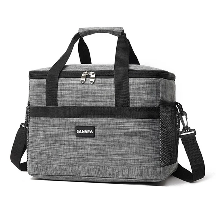 SANNE CL2106 19.7L Insulated Food Carrier Handbag Oxford Cloth Cooler Bag for Picnic - Grigio