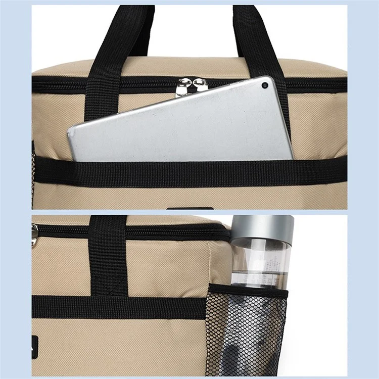SANNE CL2106 19.7L Insulated Food Carrier Handbag Oxford Cloth Cooler Bag for Picnic - Grigio
