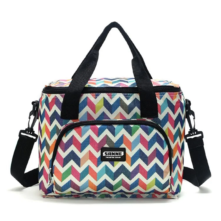 SANNE CL8108 10L Borsa termica isolata per alimenti in tessuto Oxford Borsa frigo per campeggio - Onda 