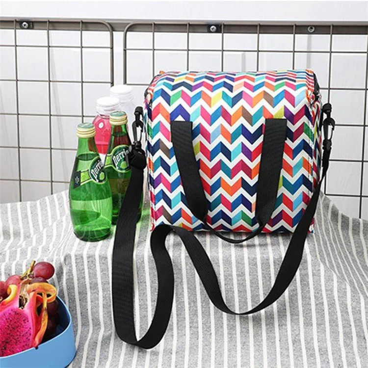 SANNE CL8108 10L Borsa termica isolata per alimenti in tessuto Oxford Borsa frigo per campeggio - Onda 