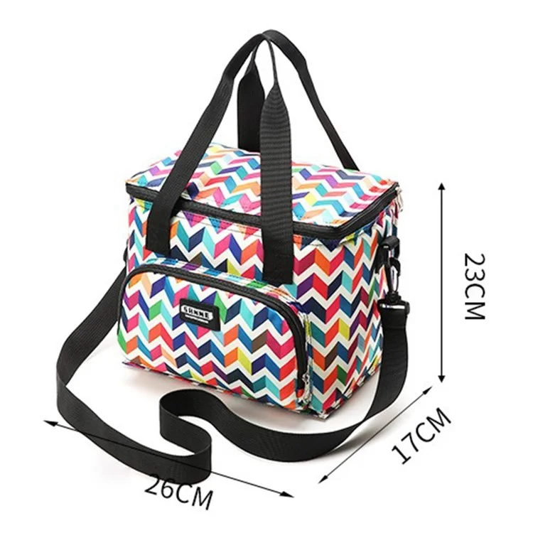 SANNE CL8108 10L Borsa termica isolata per alimenti in tessuto Oxford Borsa frigo per campeggio - Onda 