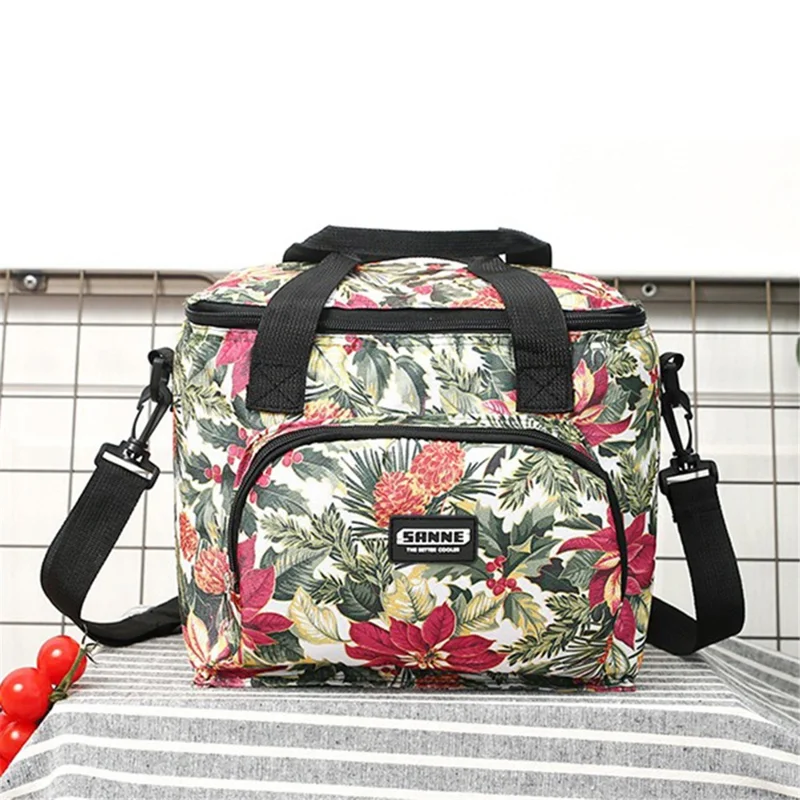 SANNE CL8108 10L Isolierte Lebensmittel-Tragetasche Oxford-Gewebe Kühltasche für Camping - Herbstwald