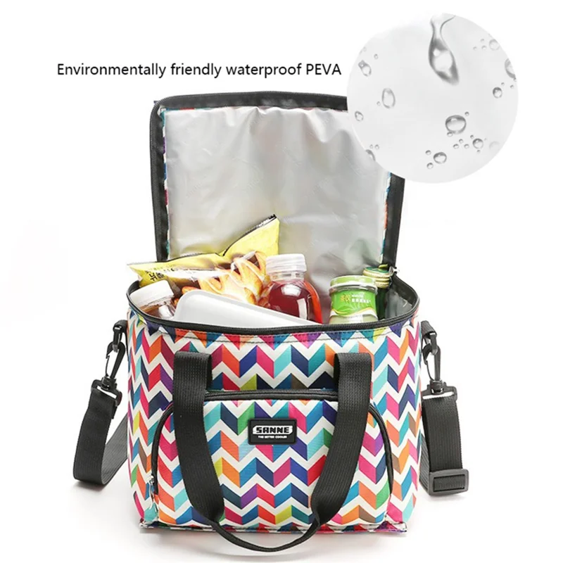SANNE CL8108 10L Bolsa Térmica de Transporte de Alimentos de Tecido Oxford - Bolinhas Redondas