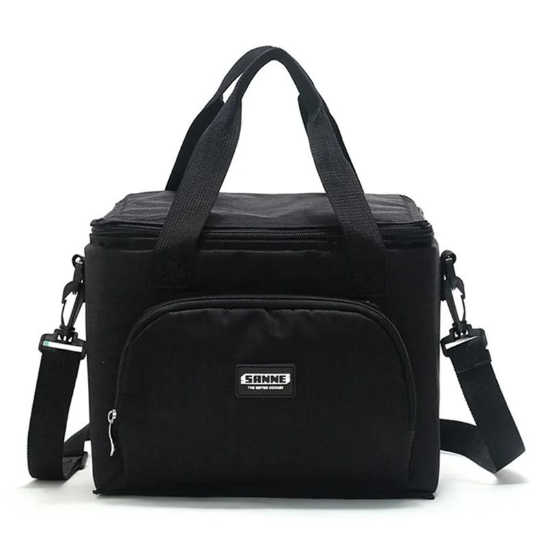 SANNE CL8108 10L Bolsa Térmica Isolada de Pano Oxford para Alimentos - Preta