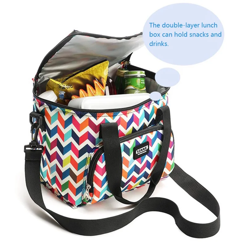 SANNE CL8108 10L Bolsa Térmica Isolada de Pano Oxford para Alimentos - Preta