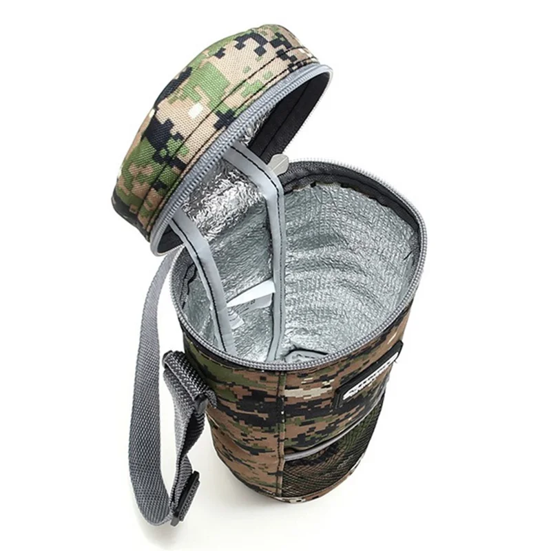 SANNE SH007-2 1.5L Wine Bag Carrier Aluminum Foil Insulated Tote Champagne Bottle Cooler Pouch - Camuflagem