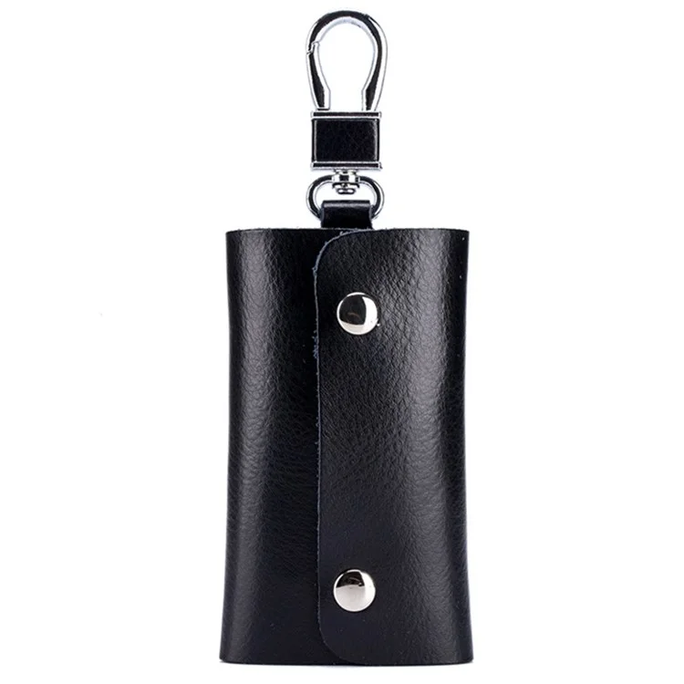 BULLCAPTAIN 484 Custodia Verticale per Chiavi in Pelle Scamosciata, Organizer per Chiavi, 6x3x10cm - Nero