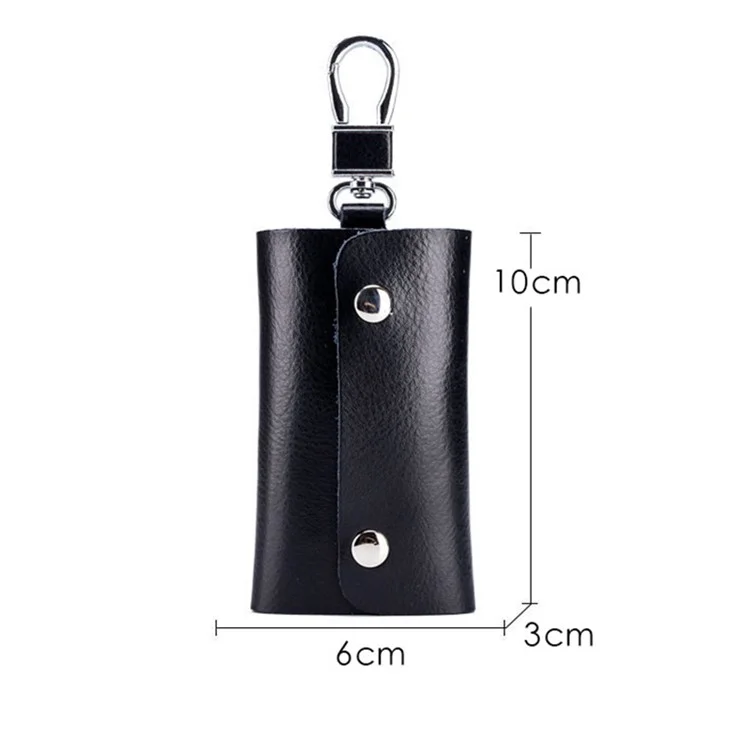 BULLCAPTAIN 484 Custodia Verticale per Chiavi in Pelle Scamosciata, Organizer per Chiavi, 6x3x10cm - Nero
