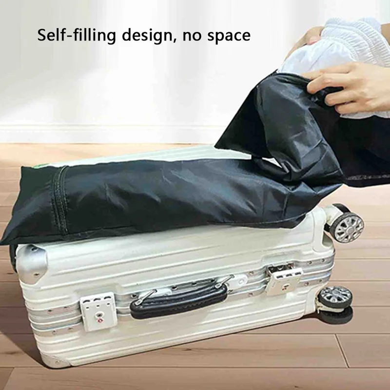 Fillable Travel Pillowcase Airplane Train Neck Support Clothes Filled Pillow Storage Bag