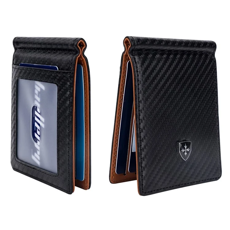 BAELLERRY K9309 Business Men RFID Blocking Multiple Card Slots PU Leather Wallet with Money Clip - Black