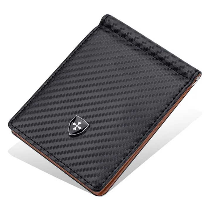 BAELLERRY K9309 Business Men RFID Blocking Multiple Card Slots PU Leather Wallet with Money Clip - Black