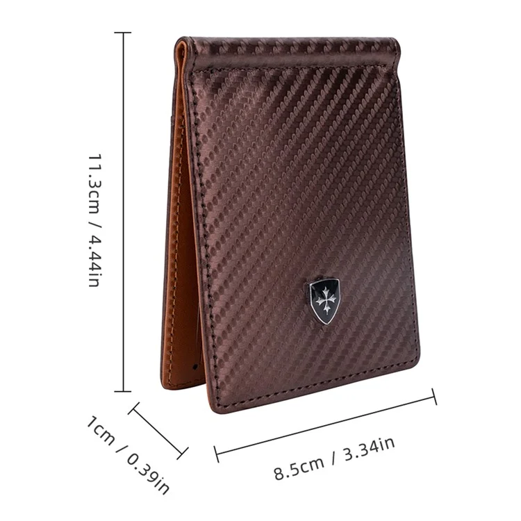 BAELLERRY K9309 Business Men RFID Blocking Multiple Card Slots PU Leather Wallet with Money Clip - Black