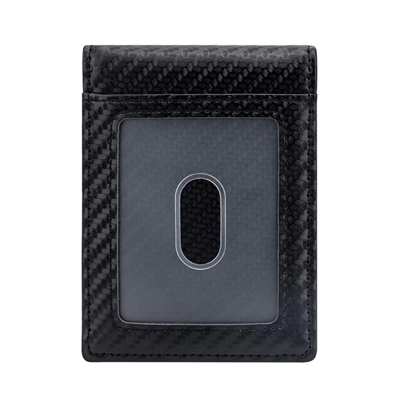 BAELLERRY K9307 Minimalist RFID Blocking PU Leather Men Wallet with Multiple Card Slots and Money Clip - Black