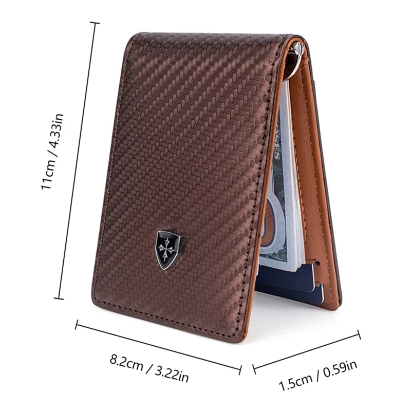 BAELLERRY K9307 Minimalist RFID Blocking PU Leather Men Wallet with Multiple Card Slots and Money Clip - Black