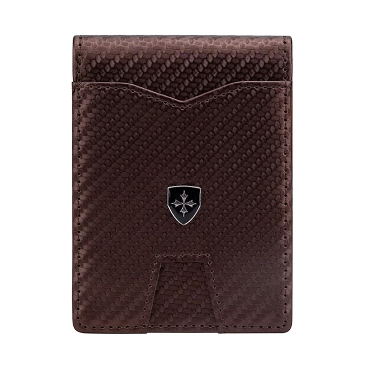 BAELLERRY K9310 Multiple Card Slots RFID Blocking PU Leather Men Wallet with Money Clip - Brown