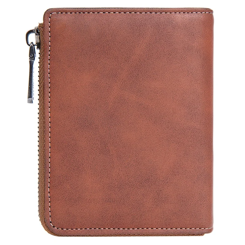 BAELLERRY D3046 Portefeuille en cuir PU imprimé pour homme avec compartiment pour cartes, espèces et pièces - Marron