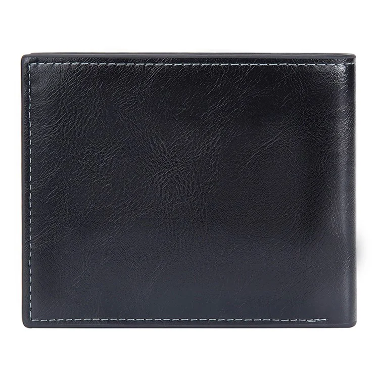 BAELLERRY D3042 Retro PU Leather Men Short Wallet Card Cash Coin Storage Bag - Negro