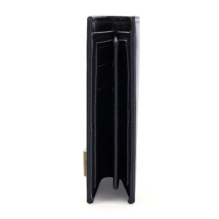 BAELLERRY D3042 Retro PU Leather Men Short Wallet Card Cash Coin Storage Bag - Negro
